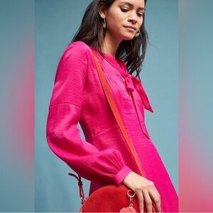 Anthropologie Moulinette Soeurs Gina Keyhole Dress Pink